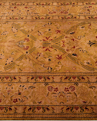 Modern Overdyed Hand Knotted Wool Gold Runner 3' 1" x 12' 10"
