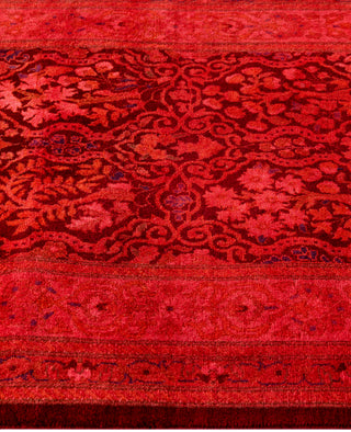 Overdyed Hand-Knotted Wool Modern-Contemporary Pink Runner 2' 7" x 12' 4"