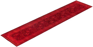 Overdyed Hand-Knotted Wool Modern-Contemporary Pink Runner 2' 7" x 12' 4"
