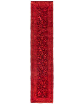Overdyed Hand-Knotted Wool Modern-Contemporary Pink Runner 2' 7" x 12' 4"
