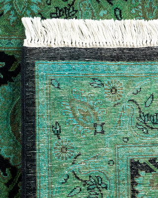 Contemporary Hand-Knotted Overdyed Black Runner 2' 7" x 17' 10"