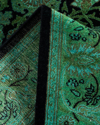 Contemporary Hand-Knotted Overdyed Black Runner 2' 7" x 17' 10"