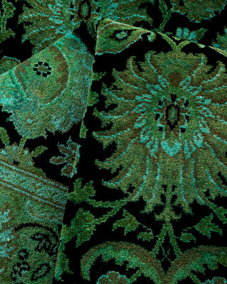 Contemporary Hand-Knotted Overdyed Black Runner 2' 7" x 17' 10"