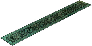 Contemporary Hand-Knotted Overdyed Black Runner 2' 7" x 17' 10"