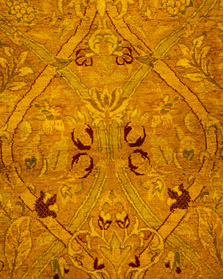Contemporary Hand Knotted  Yellow Runner 2' 6" x 15' 5"