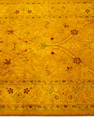 Contemporary Hand Knotted  Yellow Runner 2' 6" x 15' 5"