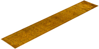 Contemporary Hand Knotted  Yellow Runner 2' 6" x 15' 5"
