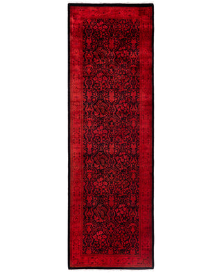 Overdyed Hand-Knotted Wool Modern-Contemporary Pink Runner 2' 7" x 8' 0"
