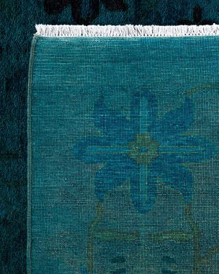 Overdyed Hand-Knotted Blue Area Rug 12' 1" x 15' 3"