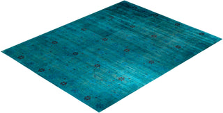 Overdyed Hand-Knotted Blue Area Rug 12' 1" x 15' 3"