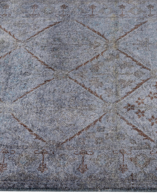 Contemporary Overdyed Wool Hand Knotted Gray Runner 2' 6" x 11' 10"