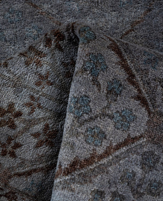 Contemporary Overdyed Wool Hand Knotted Gray Runner 2' 6" x 11' 10"