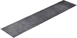 Contemporary Overdyed Wool Hand Knotted Gray Runner 2' 6" x 11' 10"