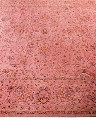 Overdyed Hand-Knotted Wool Modern-Contemporary Pink Area Rug 8' 2" x 10' 4"