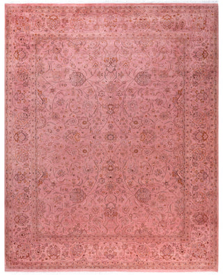 Overdyed Hand-Knotted Wool Modern-Contemporary Pink Area Rug 8' 2" x 10' 4"