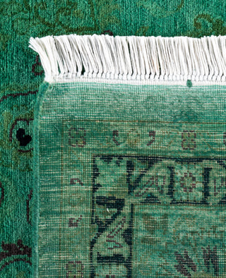 Overdyed Hand-Knotted Wool Modern-Contemporary Green Area Rug 8' 1" x 10' 3"