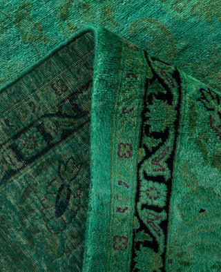 Overdyed Hand-Knotted Wool Modern-Contemporary Green Area Rug 8' 1" x 10' 3"