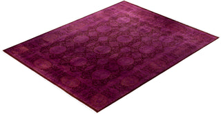 Overdyed Hand-Knotted Wool Modern-Contemporary Purple Area Rug 8' 0" x 10' 2"