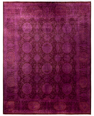 Overdyed Hand-Knotted Wool Modern-Contemporary Purple Area Rug 8' 0" x 10' 2"