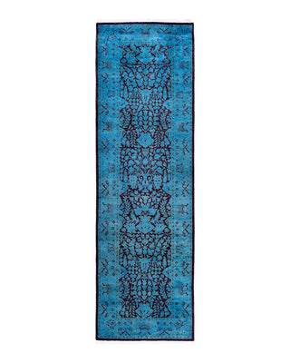 Fine Vibrance, One-of-a-Kind Hand-Knotted Runner Rug  - Blue, 2' 6" x 8' 3"