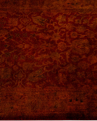 Contemporary Hand Knotted Overdyed Brown Runner 2' 5" x 10' 10"