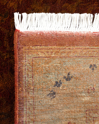 Contemporary Hand Knotted Overdyed Brown Runner 2' 5" x 10' 10"
