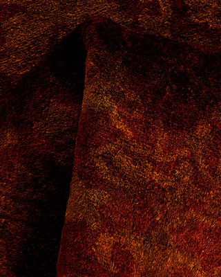 Contemporary Hand Knotted Overdyed Brown Runner 2' 5" x 10' 10"