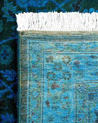 Contemporary Hand Knotted Overdyed Blue Runner 2' 7" x 9' 3"