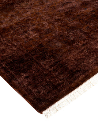 Modern Overdyed Hand Knotted Wool Brown Area Rug 2' 7" x 4' 5"