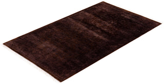 Contemporary Hand-Knotted Overdyed Brown Area Rug 2' 7" x 4' 5"