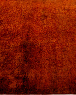 Contemporary Hand Knotted Overdyed Orange Area Rug 4' 2" x 6' 2"