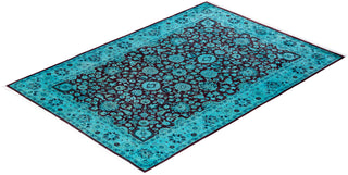 Fine Vibrance, One-of-a-Kind Hand-Knotted Area Rug  - Blue, 4' 2" x 6' 3"