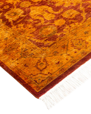 Modern Overdyed Hand Knotted Wool Gold Area Rug 3' 2" x 5' 1"