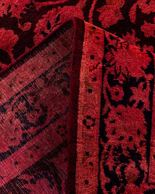Contemporary Hand-Knotted Overdyed Pink Area Rug 3' 3" x 5' 4"