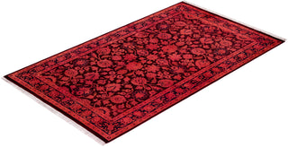 Contemporary Hand-Knotted Overdyed Pink Area Rug 3' 3" x 5' 4"