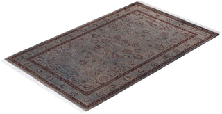 Contemporary Hand-Knotted Overdyed Gray Area Rug 3' 3" x 5' 1"