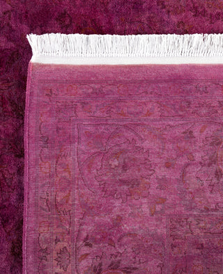 Contemporary Overdyed Wool Hand Knotted Purple Round Area Rug 6' 1" x 6' 3"