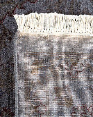 Contemporary Fine Vibrance Gray Wool Area Rug - 4' 7" x 6' 10"