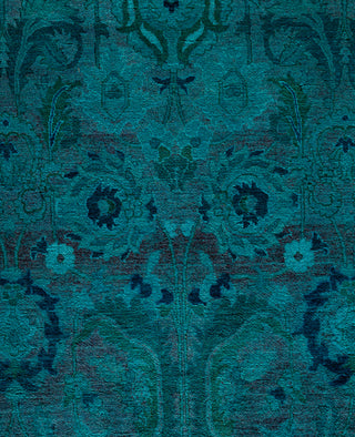 Overdyed Hand-Knotted Wool Modern-Contemporary Blue Area Rug 4' 7" x 6' 10"