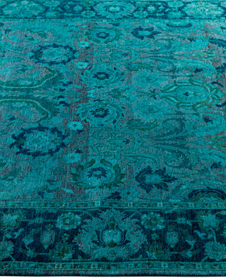 Overdyed Hand-Knotted Wool Modern-Contemporary Blue Area Rug 4' 7" x 6' 10"