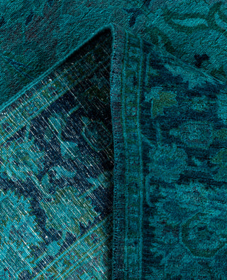 Overdyed Hand-Knotted Wool Modern-Contemporary Blue Area Rug 4' 7" x 6' 10"