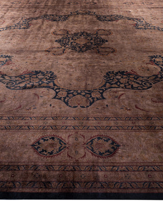 Overdyed One-of-a-Kind Wool Brown Area Rug 12' 1" x 17' 10"