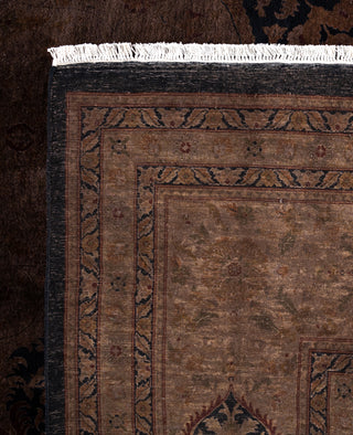 Overdyed One-of-a-Kind Wool Brown Area Rug 12' 1" x 17' 10"