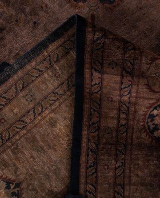 Overdyed One-of-a-Kind Wool Brown Area Rug 12' 1" x 17' 10"