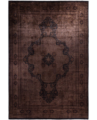 Overdyed One-of-a-Kind Wool Brown Area Rug 12' 1" x 17' 10"