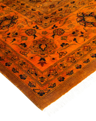 Modern Overdyed Hand Knotted Wool Orange Area Rug 8' 1" x 9' 10"