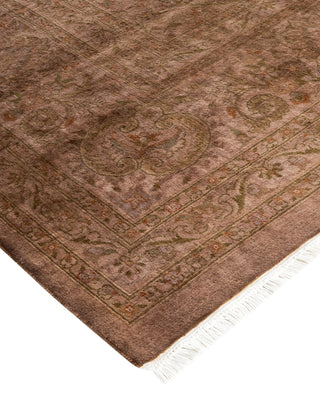 Modern Overdyed Hand Knotted Wool Brown Area Rug 8' 2" x 10' 2"