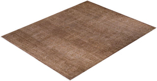 Modern Overdyed Hand Knotted Wool Brown Area Rug 8' 2" x 10' 2"