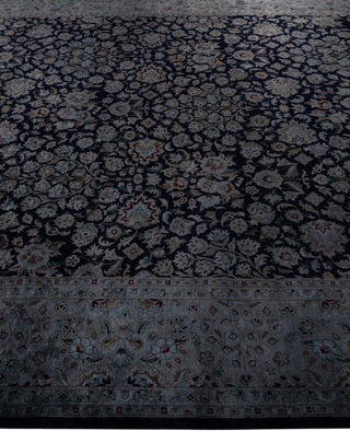 Contemporary Overdyed Wool Hand Knotted Navy Area Rug 8' 2" x 10' 5"