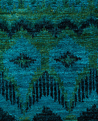 Overdyed Hand-Knotted Wool Modern-Contemporary Blue Area Rug 4' 1" x 5' 9"